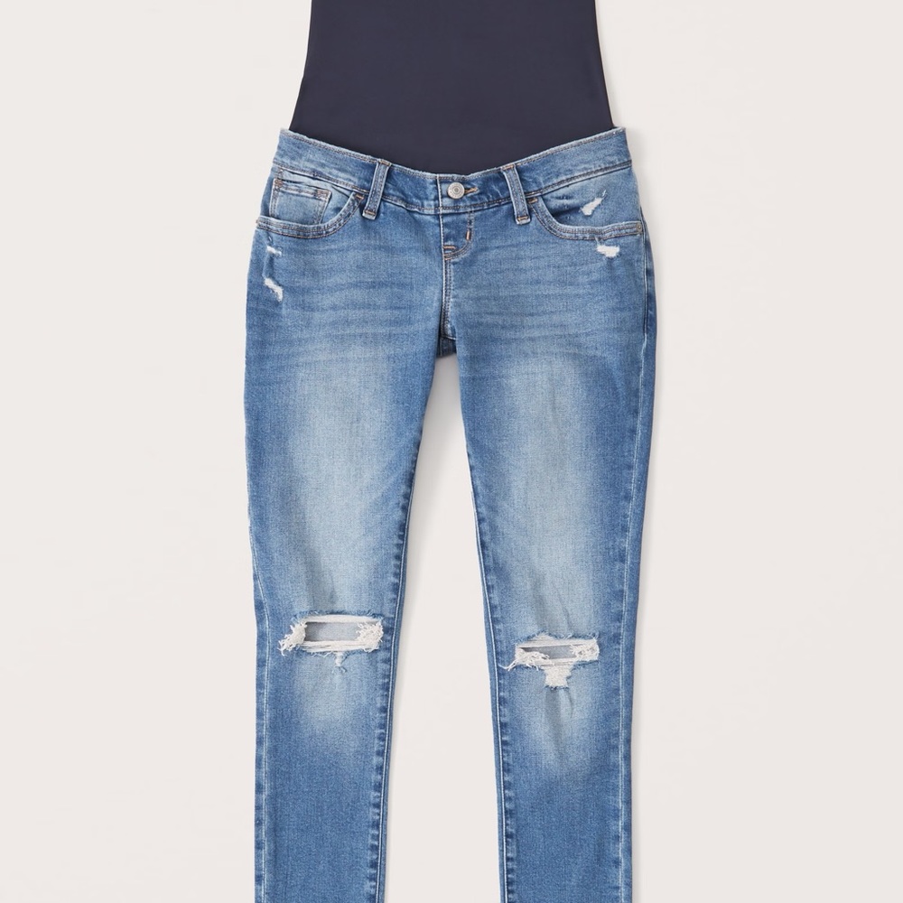 EUC Abercrombie & Fitch Maternity Super Skinny Jeans, Medium Wash, SZ 28/6 Short